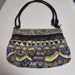 Sakroots Crossbody Bag Multi Color Pattern Zipper Pockets‎ Small Shoulder Bag